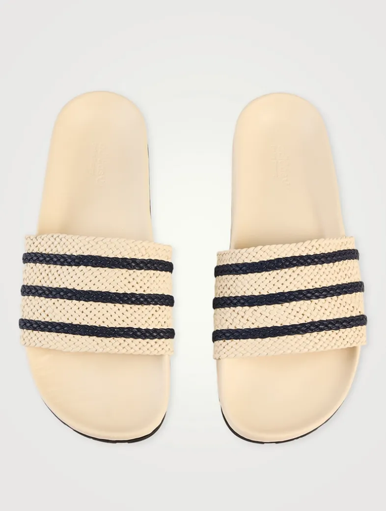 adidas Originals x Wales Bonner Adilette Leather Slide Sandals