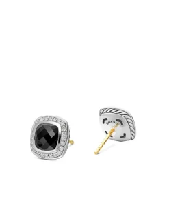 Albion® Stud Earrings In Sterling Silver With Blue Topaz And Diamonds, 7mm