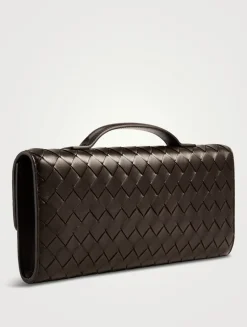 Andiamo Long Leather Top Handle Clutch