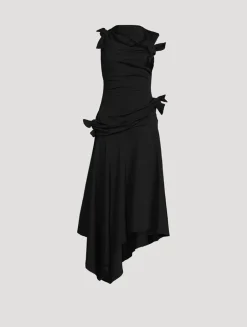 Asymmetric Cut-Out Midi Dress