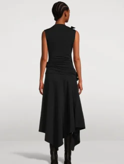 Asymmetric Cut-Out Midi Dress