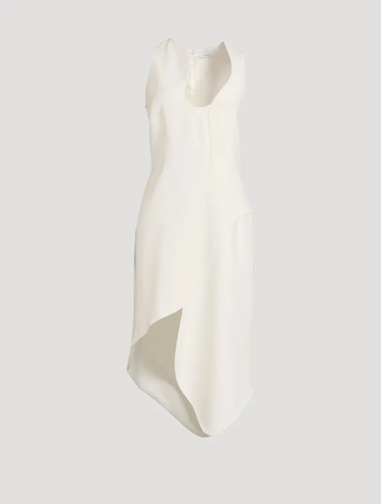 Asymmetric Knit Midi Dress
