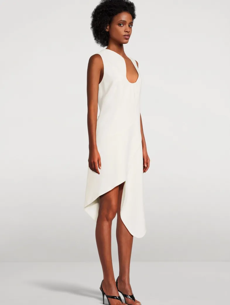 Asymmetric Knit Midi Dress