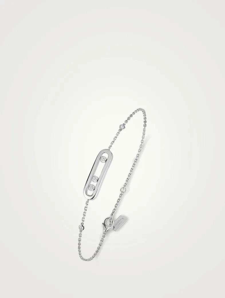 Baby Move 18K White Gold Bracelet With Diamonds