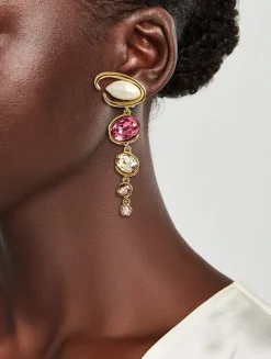 Baroque Faux Pearl O Drop Clip-On Earrings