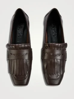 Belen Fringe Leather Penny Loafers