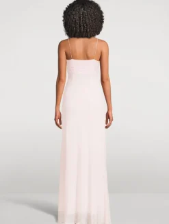 Bellby Bow-Trimmed Gown In Polka Dot Print