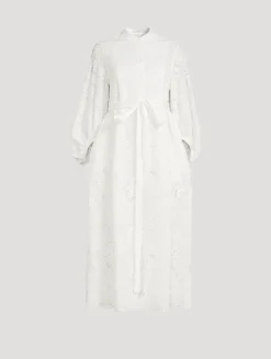 Belted Lace Shirt Dress
