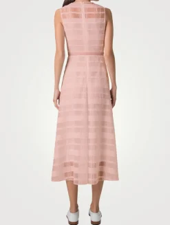 Belted Organza Midi Dress