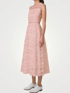 Belted Organza Midi Dress