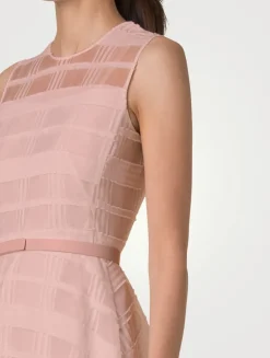 Belted Organza Midi Dress