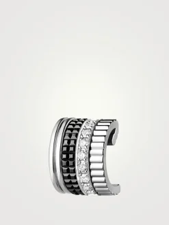 Black Edition Quatre Single Clip Earring With Diamonds