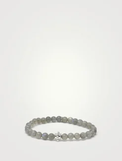 Bohème Blue Labradorite Bracelet With Silver Dew Drop Charm