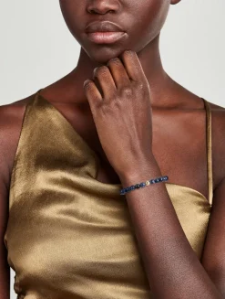 Bohème Midnight Kyanite Beaded Bracelet With 14K Gold Ball Charm
