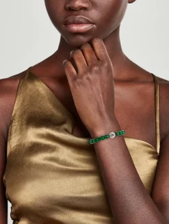 Bohème Silver Evil Eye Korean Jade Bracelet