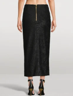 Bouclé Baroque Jacquard Pencil Skirt