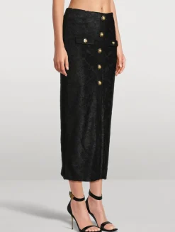 Bouclé Baroque Jacquard Pencil Skirt