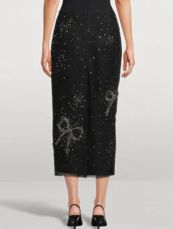 Bow-Embellished Pencil Skirt