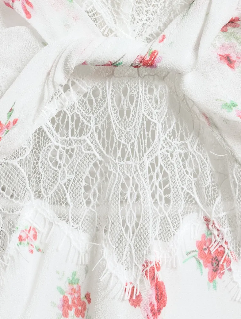 Bristelle Lace-Trimmed Slip Dress In Floral Print