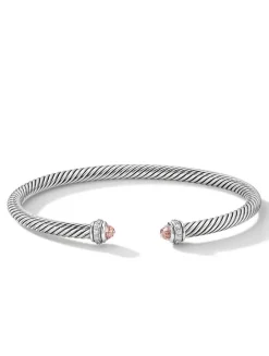 Cable Classics Bracelet In Sterling Silver With Black Onyx And Pavé Diamonds