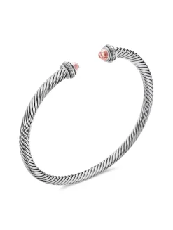 Cable Classics Bracelet In Sterling Silver With Black Onyx And Pavé Diamonds