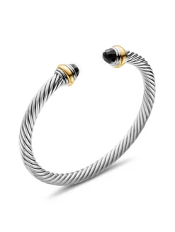 Cable Classics Bracelet In Sterling Silver With Amethyst And 14k Yellow Gold