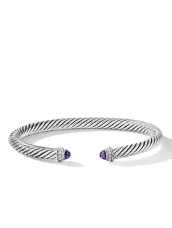 Cable Classics Bracelet In Sterling Silver With Black Onyx And Pavé Diamonds