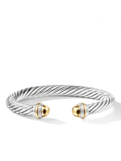 Cable Classics Bracelet In Sterling Silver With Pearls And 14k Yellow Gold