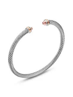 Cable Classics Bracelet In Sterling Silver With Morganite And 18k Rose Gold