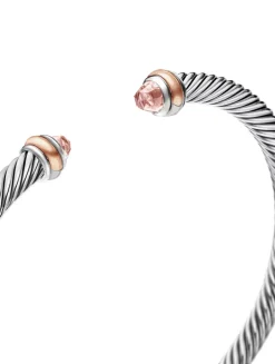 Cable Classics Bracelet In Sterling Silver With Morganite And 18k Rose Gold
