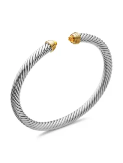 Cable Classics Bracelet In Sterling Silver With Pearls And 14k Yellow Gold