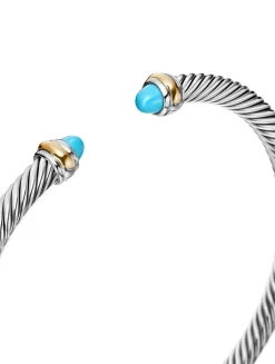 Cable Classics Bracelet In Sterling Silver With Amethyst And 18k Yellow Gold