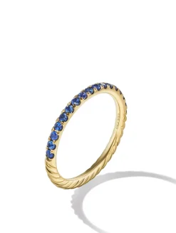 Cable Collectibles® Stack Ring In 18k Yellow Gold With Pavé Emeralds, 2mm
