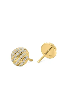 Cable Collectibles® Stud Earrings In 18k Yellow Gold With Diamonds, 8mm