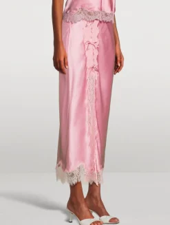 Calder Silk-Blend Midi Slip Skirt