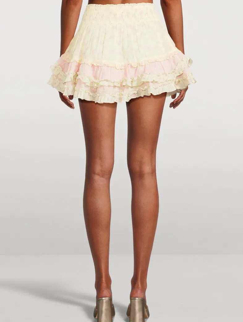 Camellia Tiered Mini Skirt In Floral Print