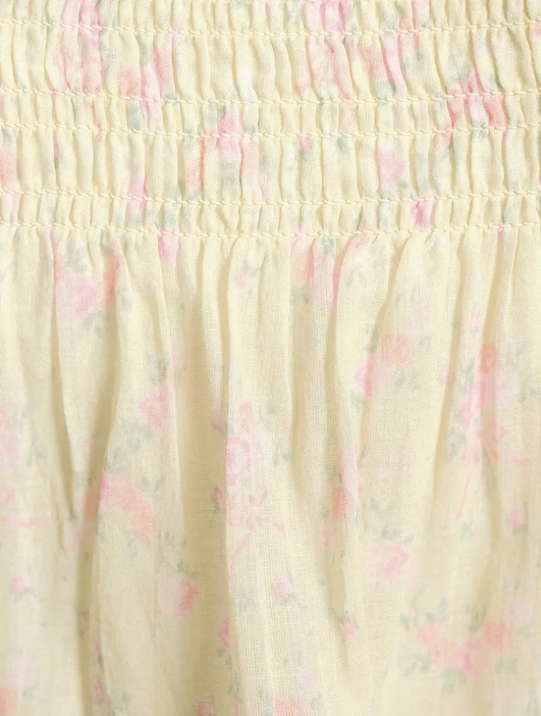 Camellia Tiered Mini Skirt In Floral Print