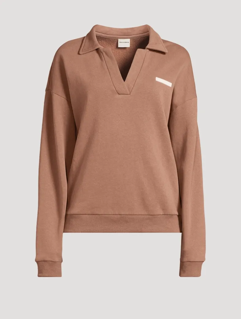 Carob Collared Sport Sweatshirt