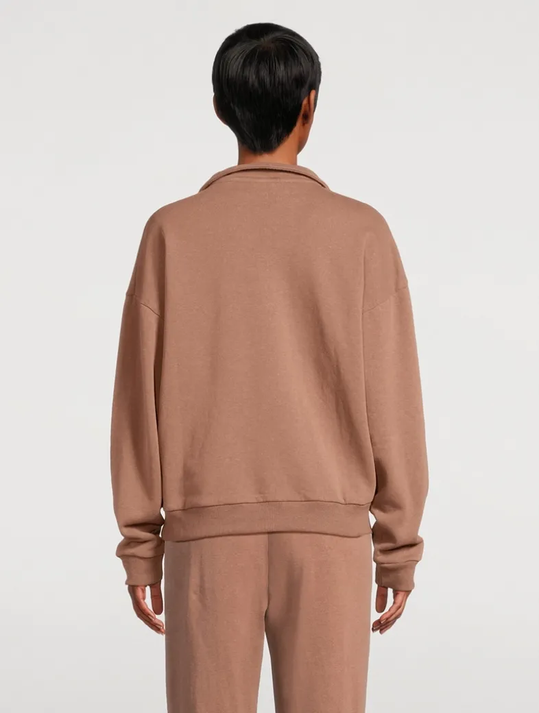 Carob Collared Sport Sweatshirt