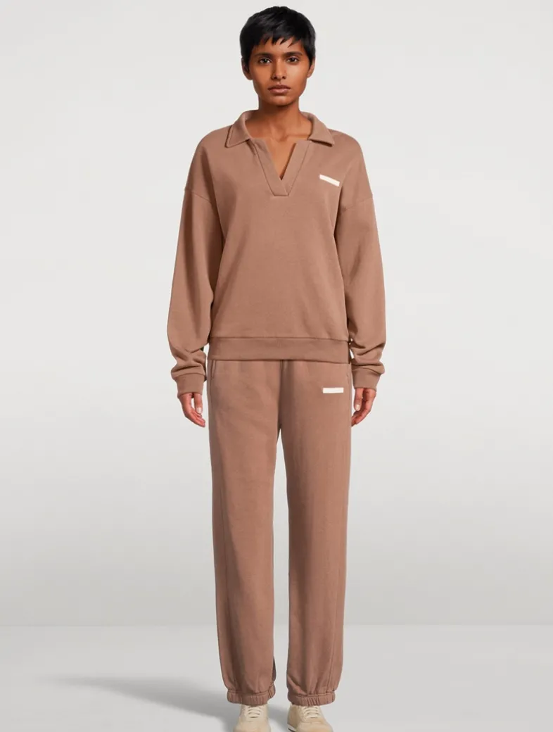 Carob Collared Sport Sweatshirt