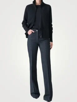 Cashmere Double-Face Pique Cardigan
