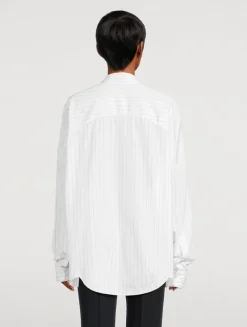 Casia Oversized Poplin Shirt In Stripe Print