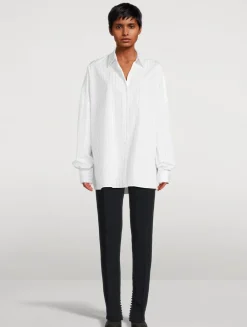 Casia Oversized Poplin Shirt In Stripe Print