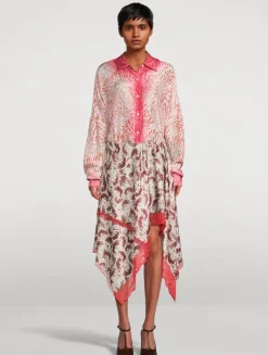 Casia Oversized Printed Silk Shirt