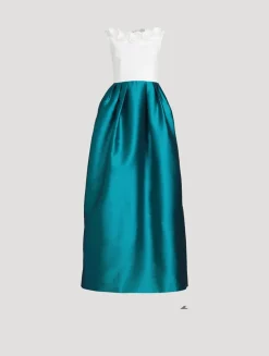 Celega Gown With Floral Appliqué