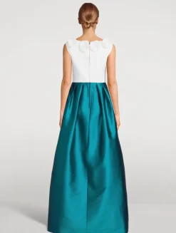 Celega Gown With Floral Appliqué