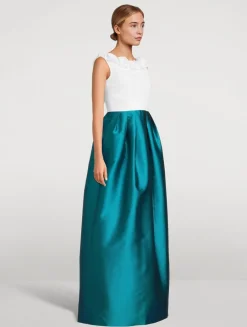 Celega Gown With Floral Appliqué