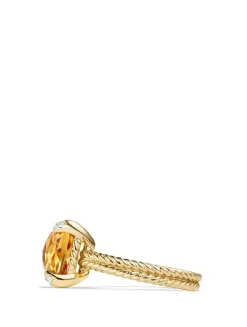 Chatelaine® Ring In 18k Yellow Gold With Hampton Blue Topaz And Diamonds, 11mm