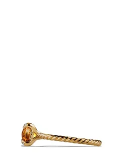 Chatelaine® Ring In 18k Yellow Gold With Hampton Blue Topaz And Pavé Diamonds
