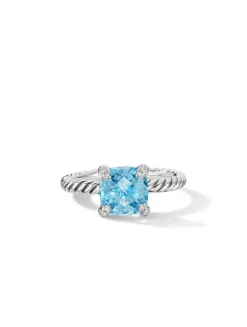 Chatelaine® Ring In Sterling Silver With Black Onyx And Pavé Diamonds